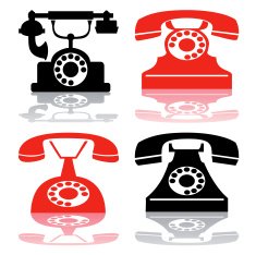 Vector antique telephone collection