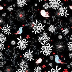 Floral Pattern With Birds N7