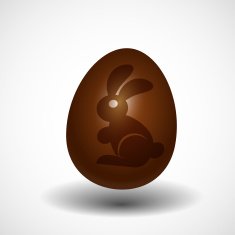 chocolate Easter egg with bunny