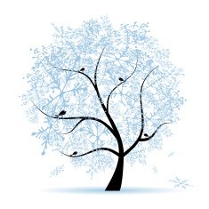 winter tree with birds N2