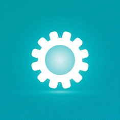 Big gear icon with stripped background