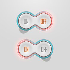 Button Switches with Backlight On and Off Stock Vector Illustration N2