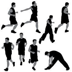 silhouettes of various joggers and runners