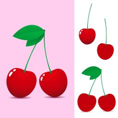 Red cherry - vector N2