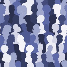Seamless pattern of people silhouettes N7