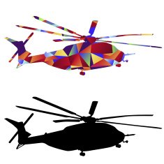 Polygon Military Helicopter Icon