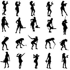 Vector silhouette of a people N259