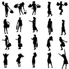 Vector silhouettes of different people N90