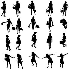 Vector silhouettes of woman N94