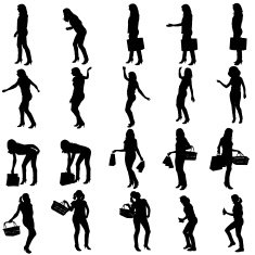 Vector silhouette of woman N378