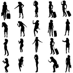 Vector silhouette of woman N379