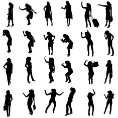 Vector silhouette of woman N380