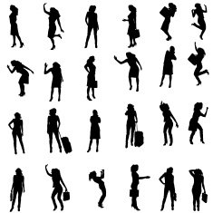 Vector silhouette of woman N381