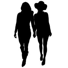Vector silhouette of women N149