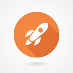 Rocket icon in flat style N2