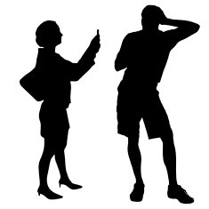 Vector silhouettes man and women N22