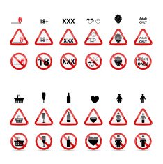 Set Of Prohibition Signs Vector Illustration N2