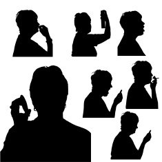 Vector silhouette of woman N385