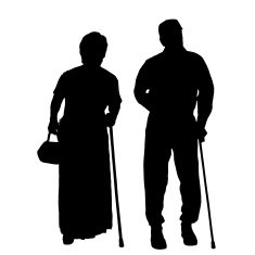 Vector silhouette of old people N151