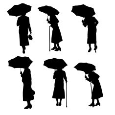 Vector silhouette of old people N155