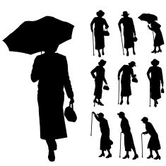 Vector silhouette of a woman N1743