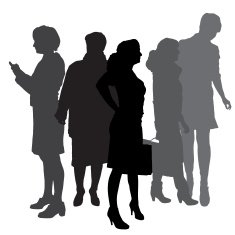 Vector silhouette of businesswoman N135