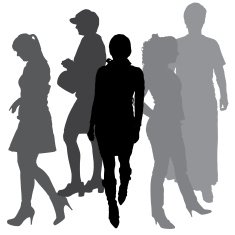 Vector silhouette of a woman N1746