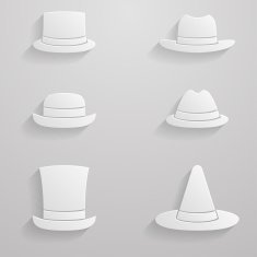 Paper hats icon set N2