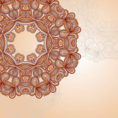 background with lace circle hand drawn ornament N2
