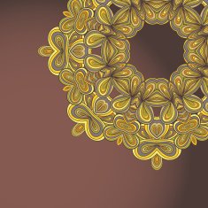 background with lace circle hand drawn ornament N4