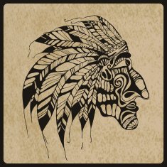 Vector Tattoo Native American Indian chief