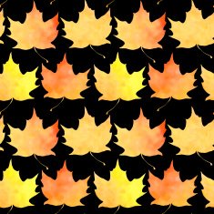 seamless vector pattern with leaves in watercolor N2