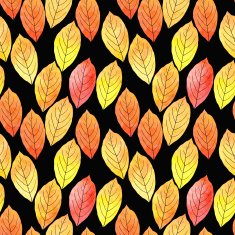 seamless vector pattern with leaves in watercolor N3