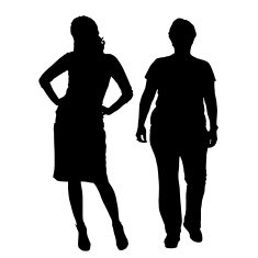 Vector silhouette of women N154