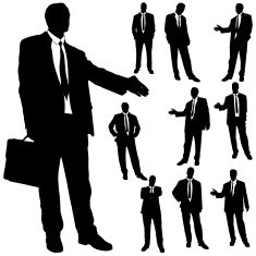Vector silhouette of business people N84