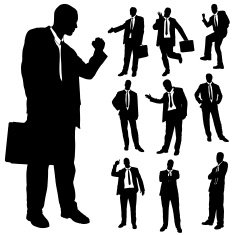 Vector silhouette of business people N85