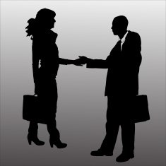 Vector silhouette of business people N86
