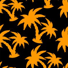 Seamless pattern with silhouettes coconut palm trees N14
