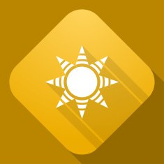Vector icon of Sun with a long shadow