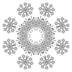 Pattern of snowflakes contours N6