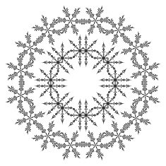 Pattern of snowflakes contours N7
