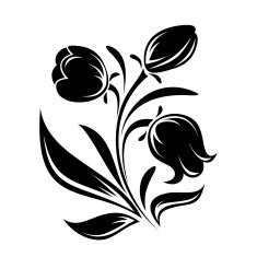 Black silhouette of flowers Vector illustration N5