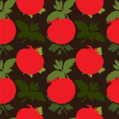 Seamless pattern with silhouettes tomato and parsley