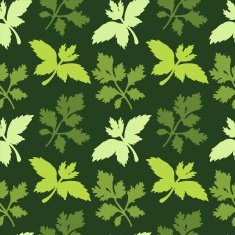 Seamless pattern with silhouettes leafs