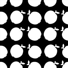 Seamless pattern with apples in black and white N2