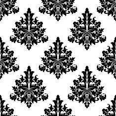 Seamless damask style floral wallpaper