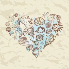 Heart of the shells Hand drawn illustration
