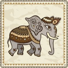 Ethnic elephant Indian style N4