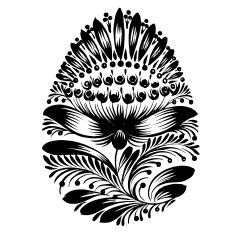 decorative floral silhouette Easter egg N5