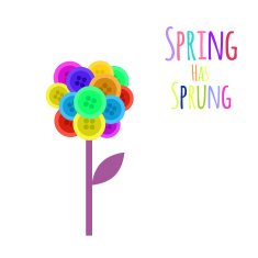 Abctract buttons flower Spring has sprung Vector N2